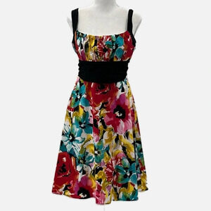 B. Smart Abstract Floral Sundress - Size 14 (see measurements)